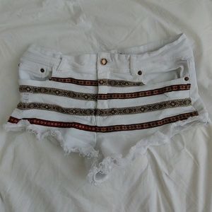 White jean shorts